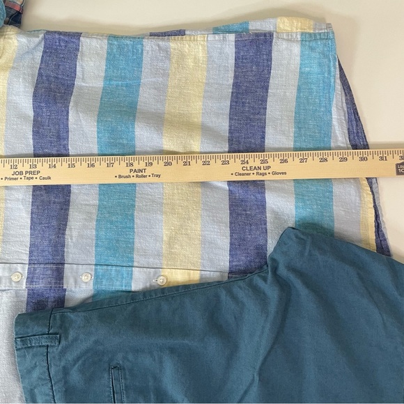 Mens Linen Blend BUNDLE 38x7 Shorts XXL Button Downs Plaid Coastal Summer Preppy - Picture 13 of 14